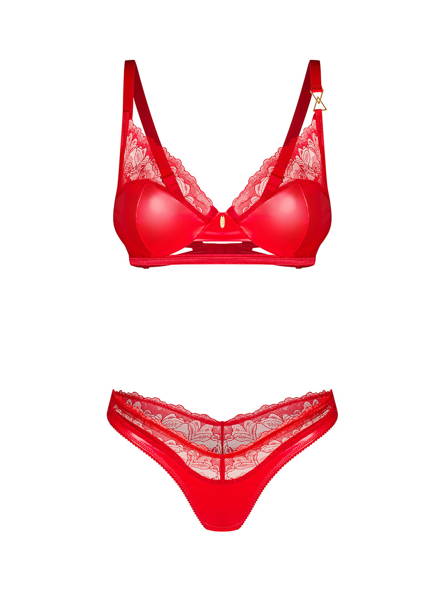 Aliosa 2-Pcs Lingerie Set - Red