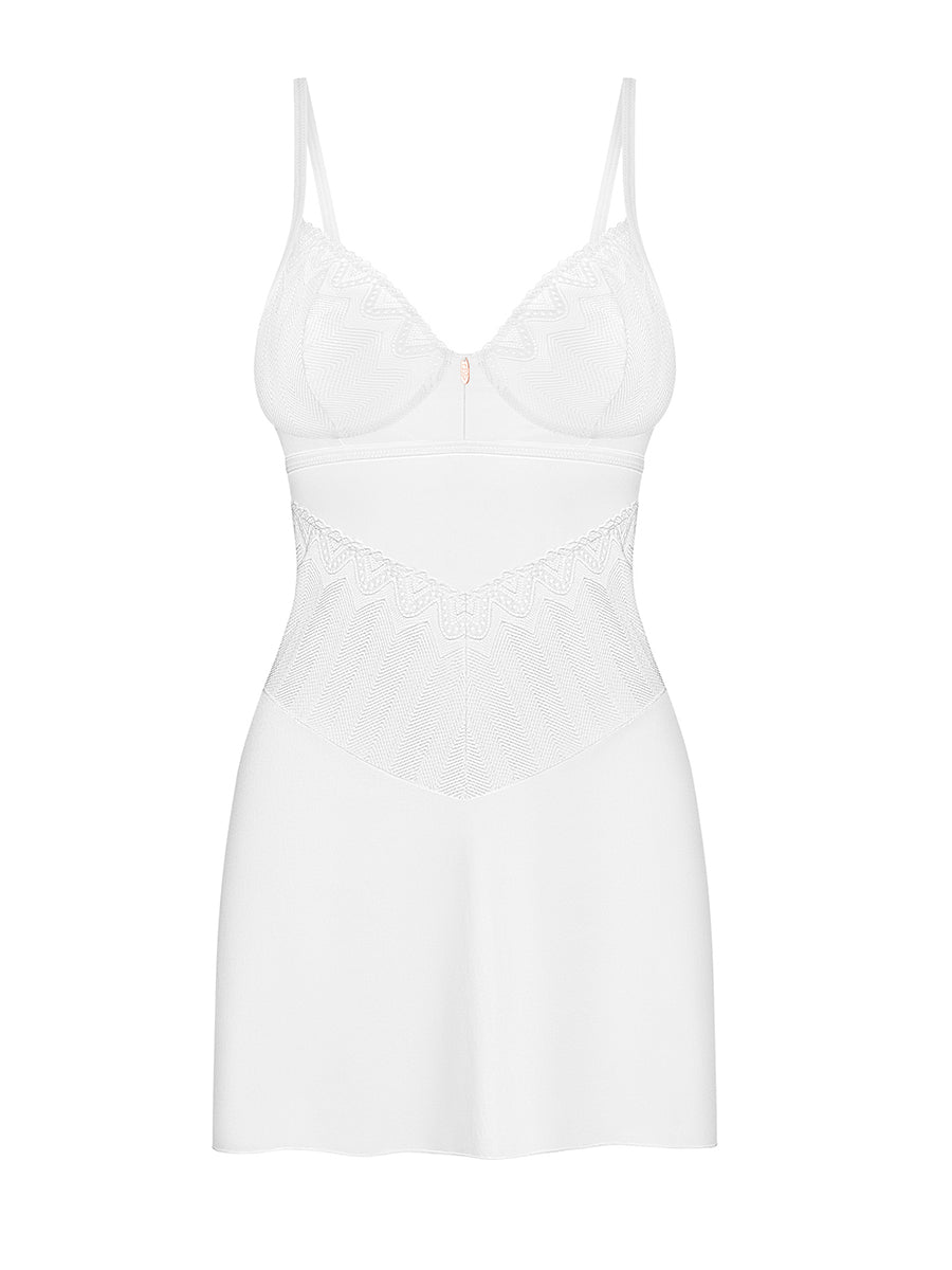 Alissium Sensual Chemise & Thong - White