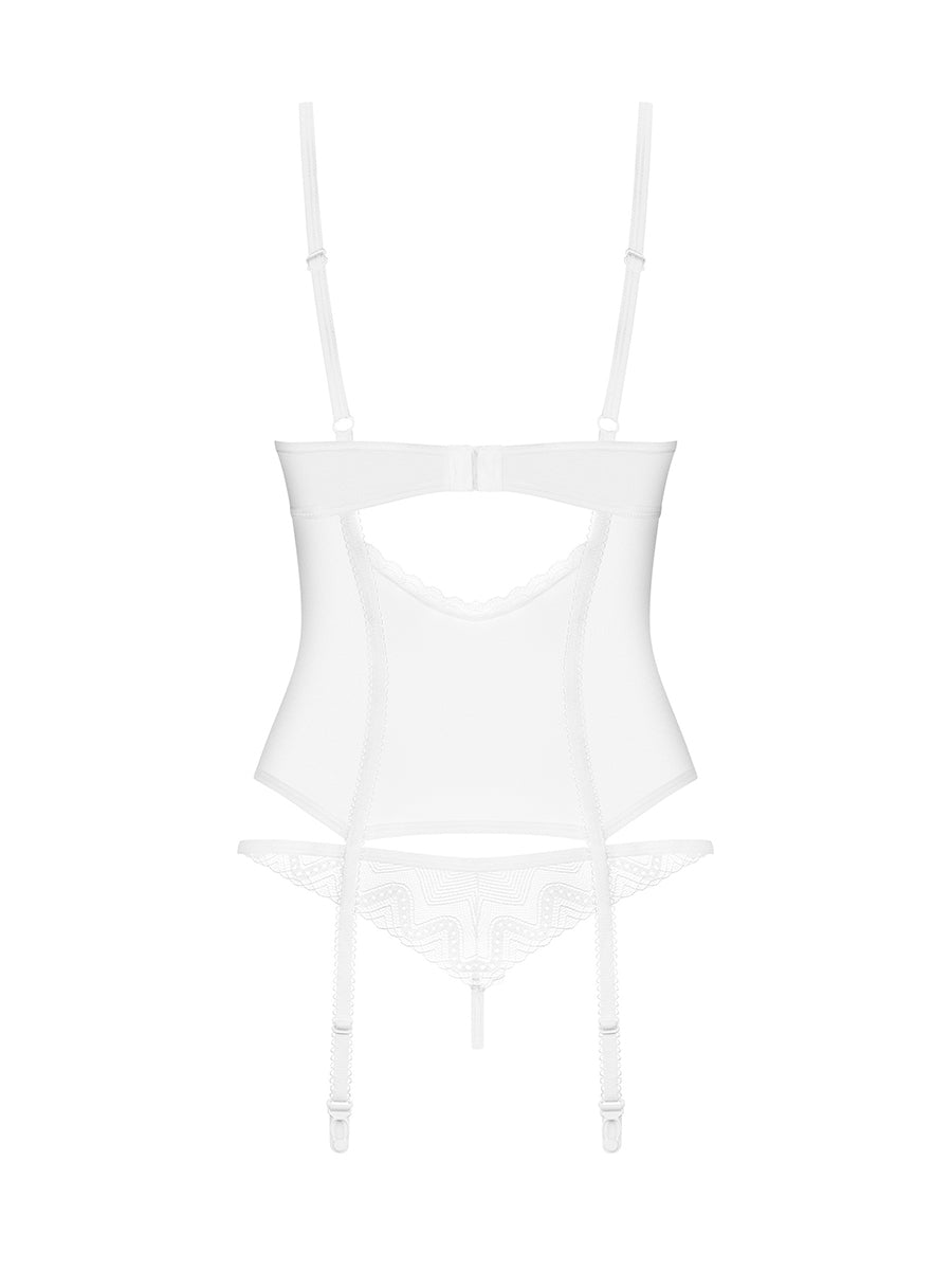 Alissium Transparent Corset and Thong - White
