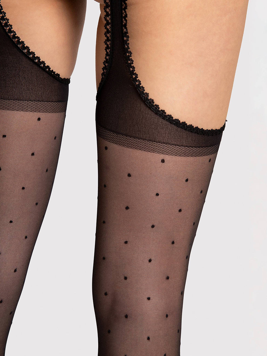 Amore Mio Dotted Tights 20 Den - Black