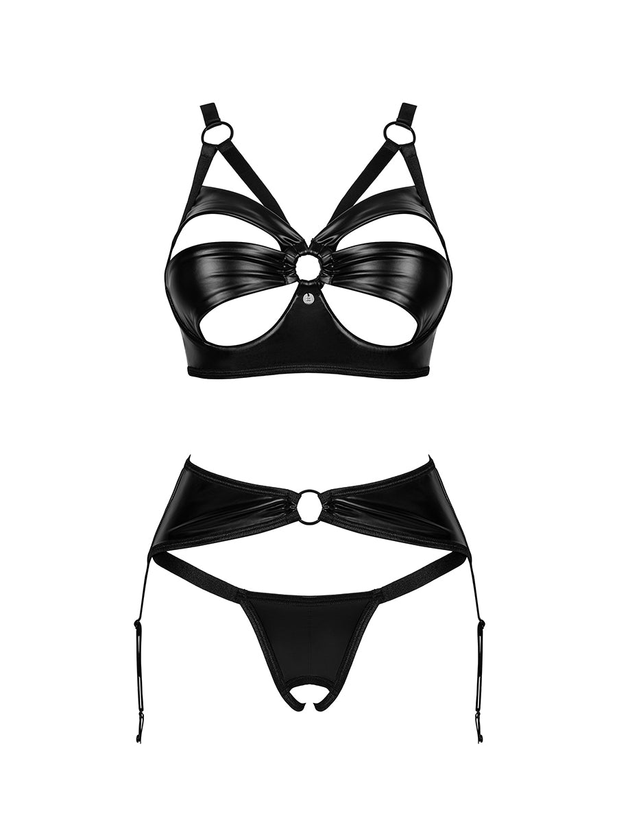 Armares 3-Pcs Crotchless Set - Black