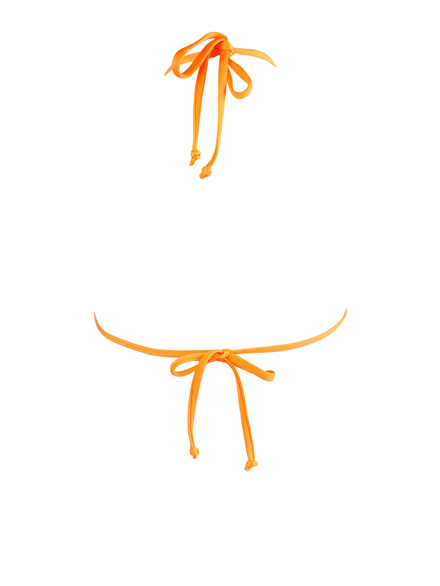 Axami orange shimmering sequined triangle bikini top with high-recovery fabric