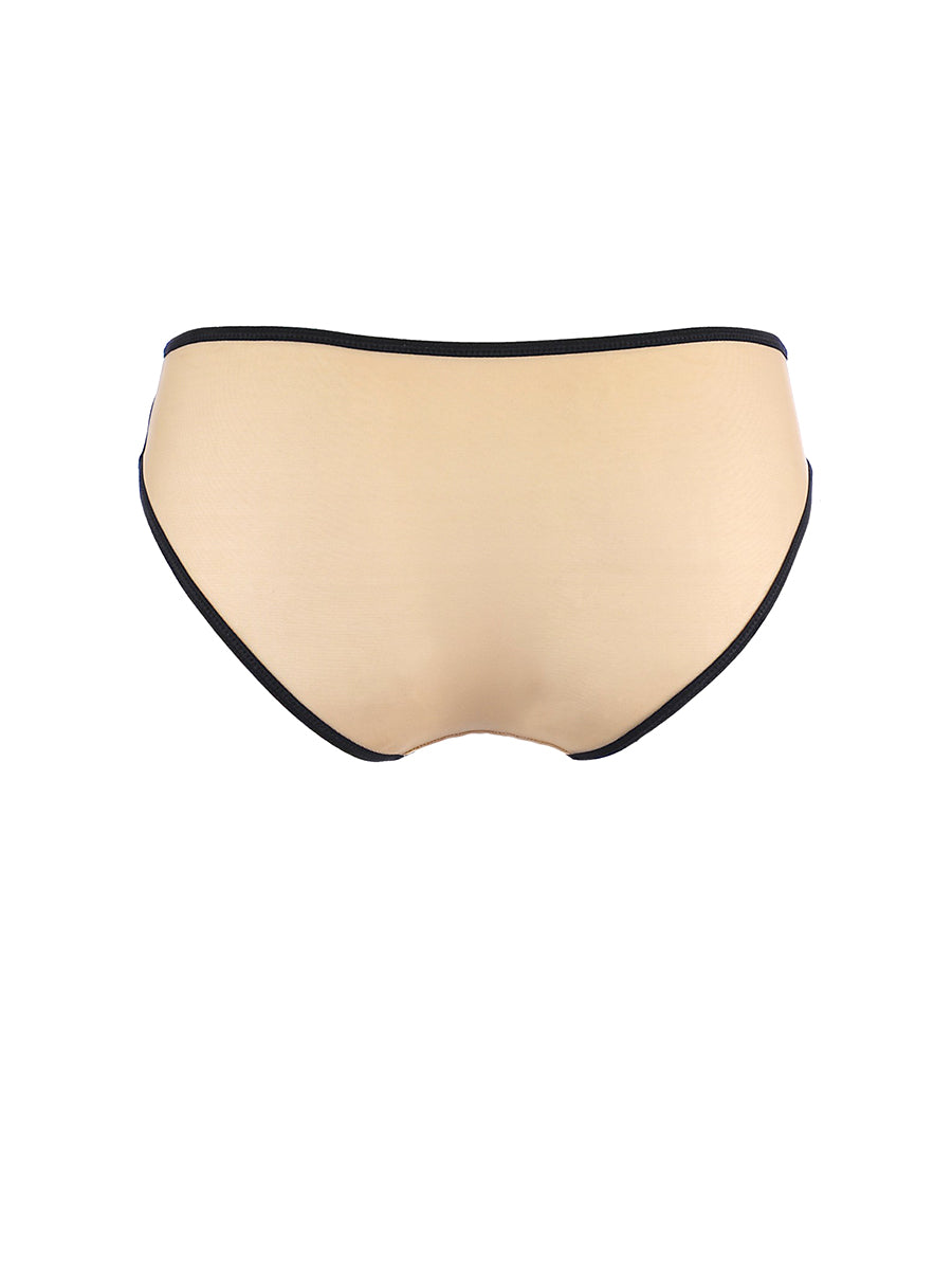 Axami Passion Wave mid-rise black and beige mesh panel briefs panty
