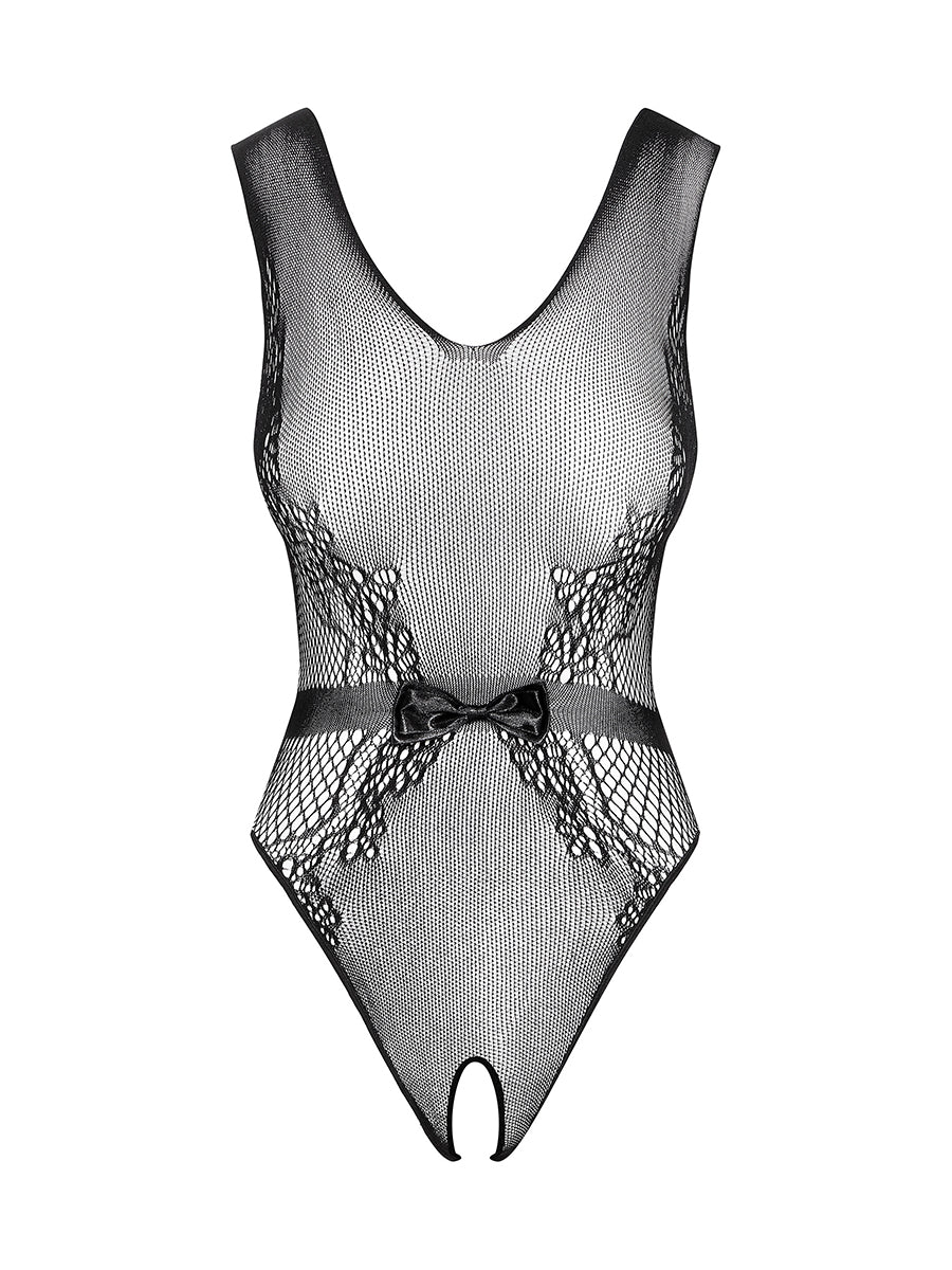 B115 Amazing Feminine Crotchless Teddy - Black