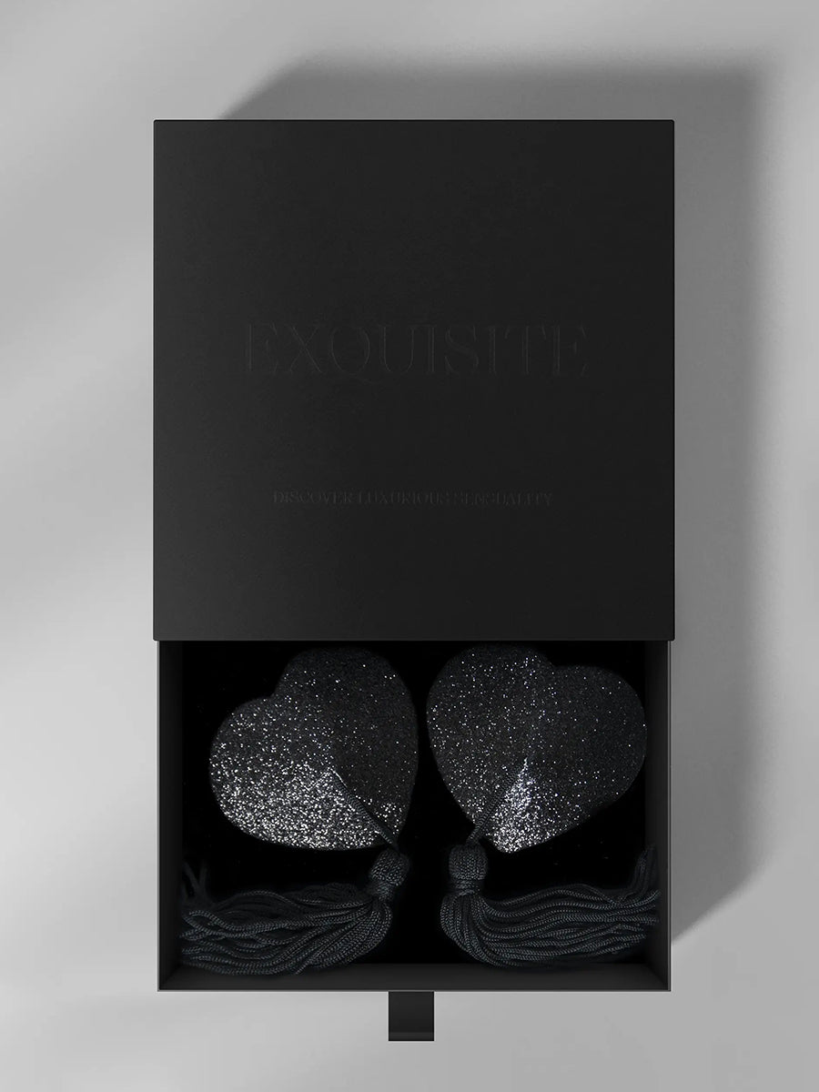 Black Nipple Covers with Shimmering Effect