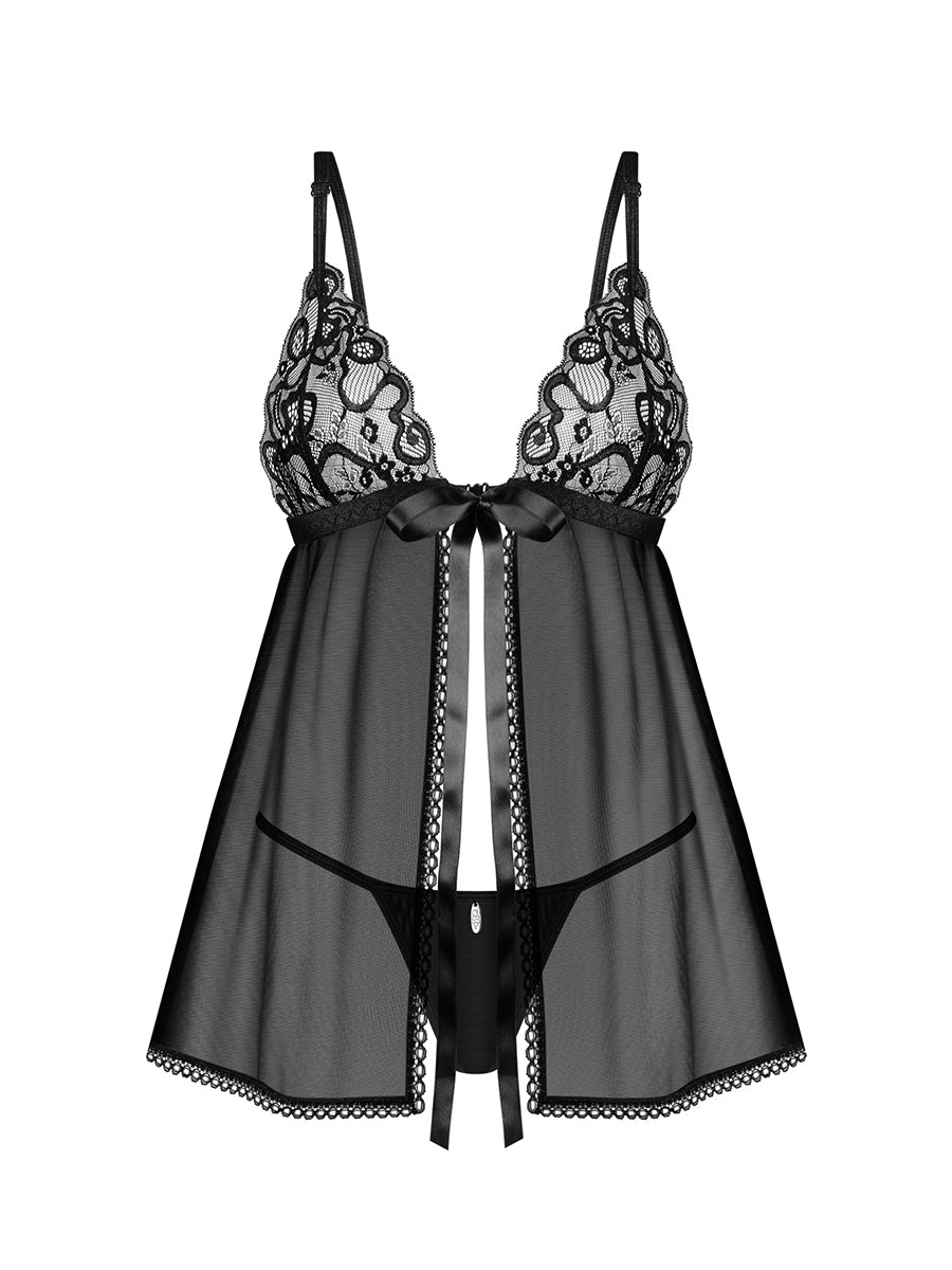 Blomentis Babydoll and Thong - Black