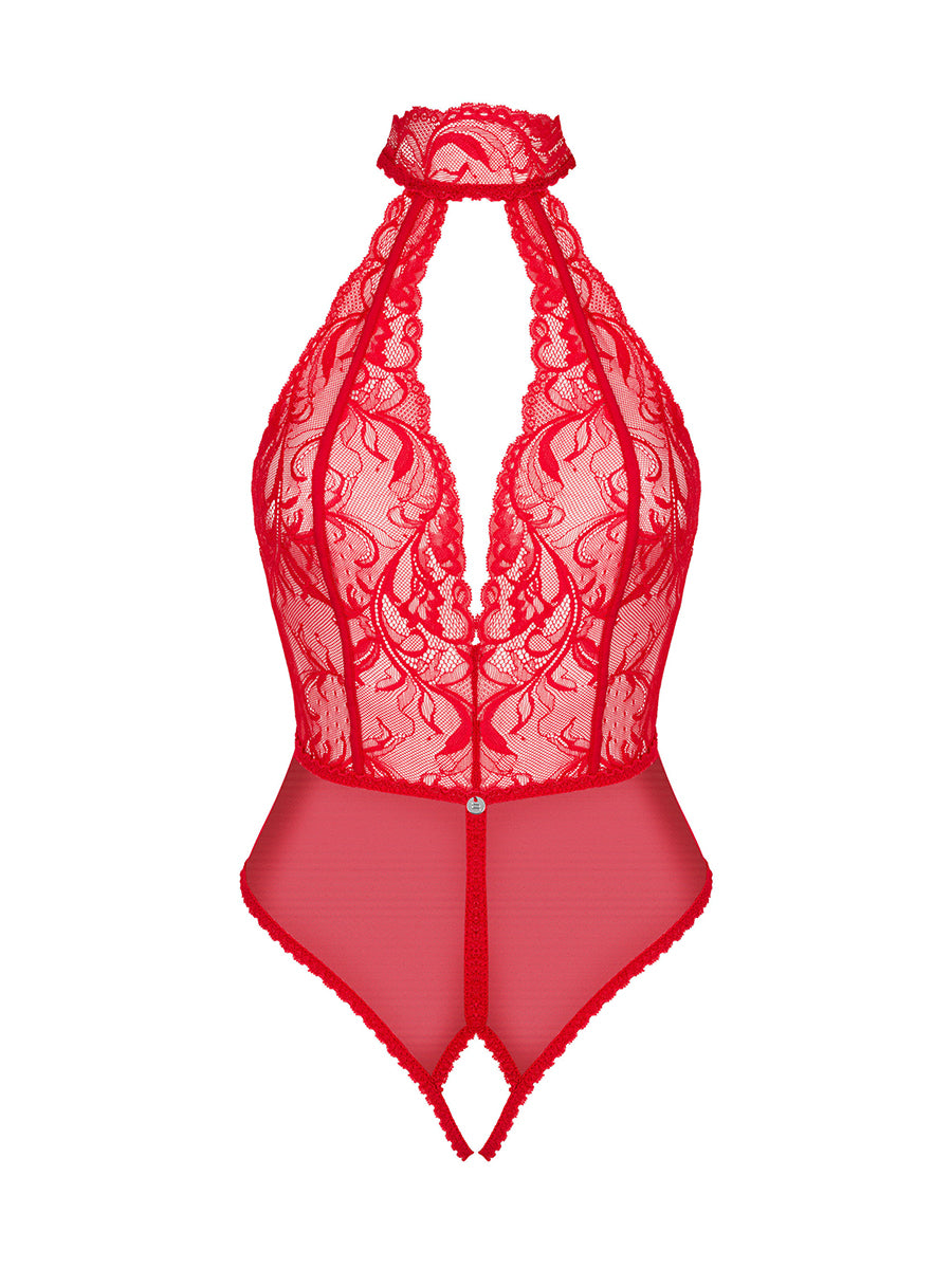 Dagmarie Crotchless Teddy - Red