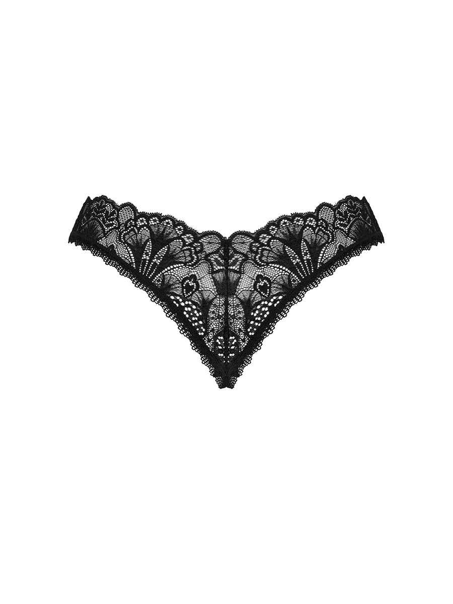 Donna Dream Crotchless Thong - Black