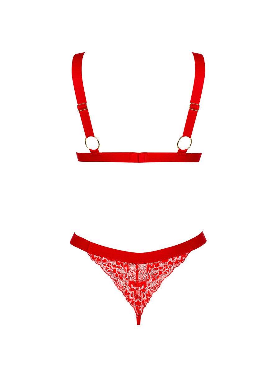 Elianes Lacy Lingerie Set - Red