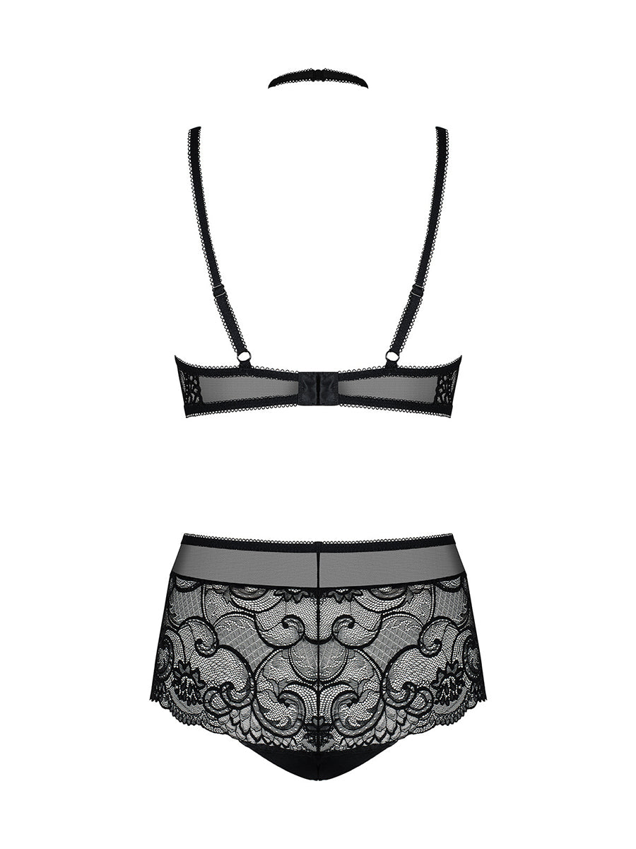 Elizenes Lingerie Set with a Choker - Black