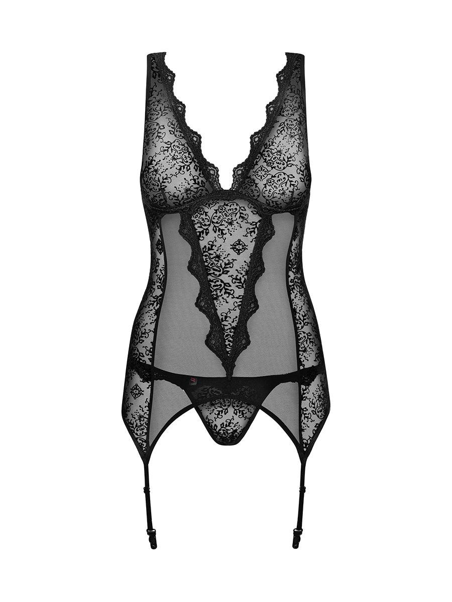 Emperita Tempting Corset & Thong - Black