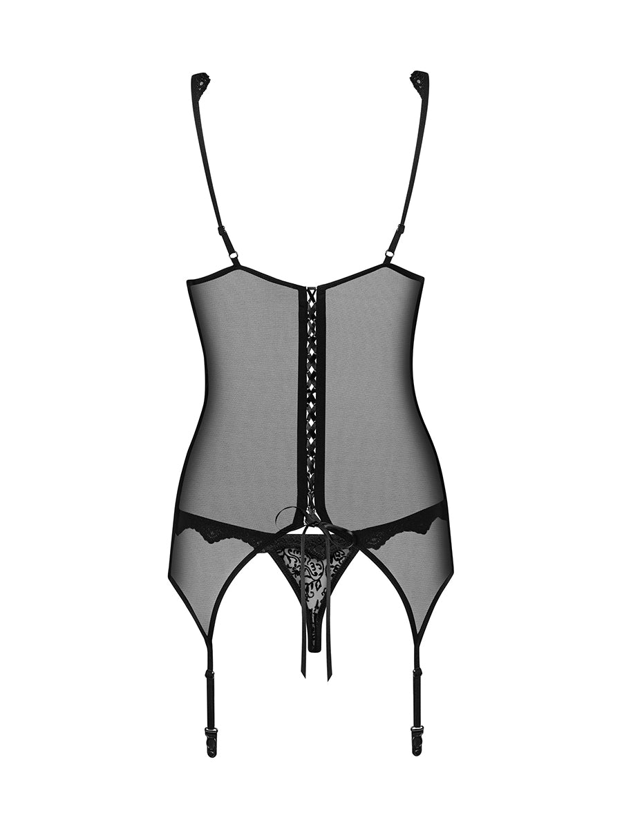 Emperita Tempting Corset & Thong - Black