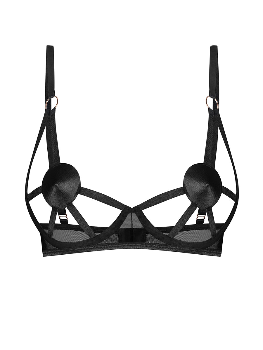 Euridia Bra with Straps - Black