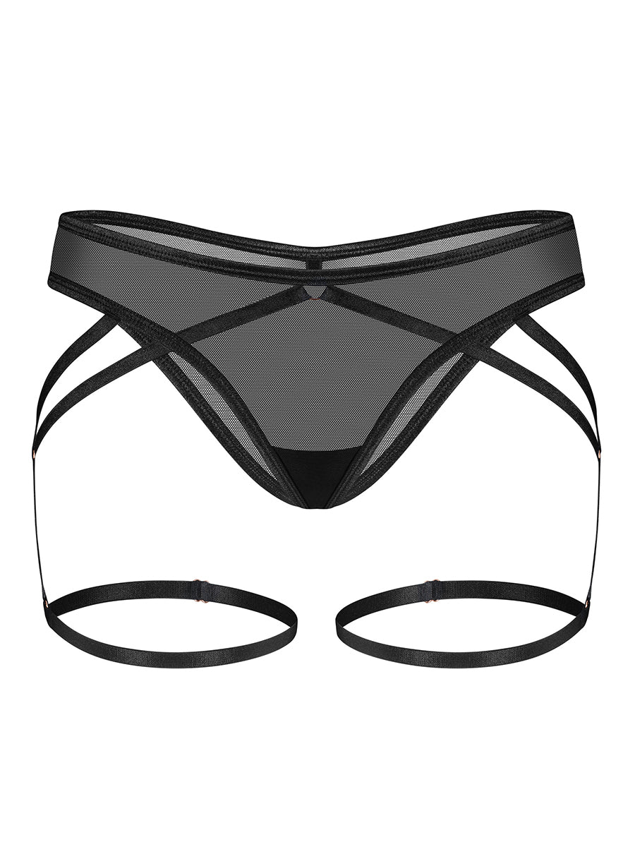 Euridia Panties with Thigh Straps - Black