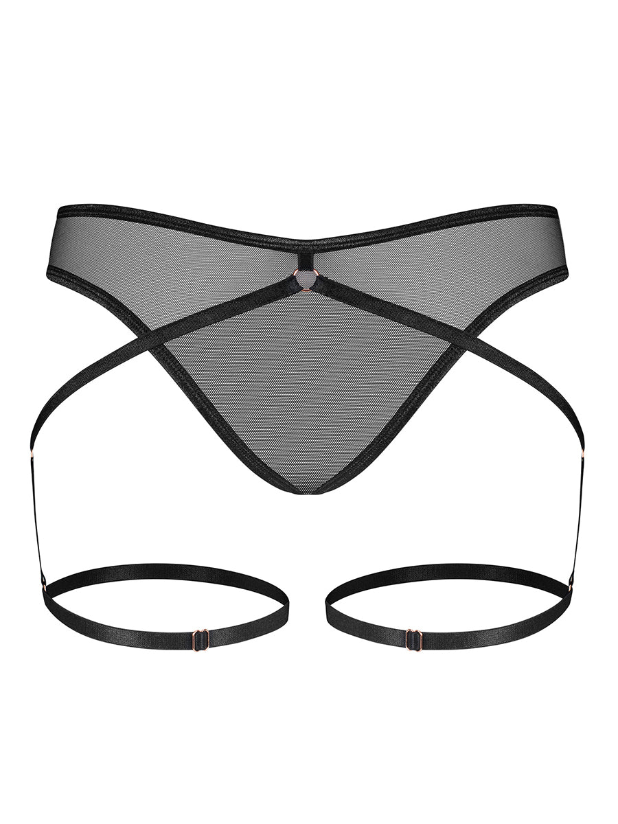 Euridia Panties with Thigh Straps - Black