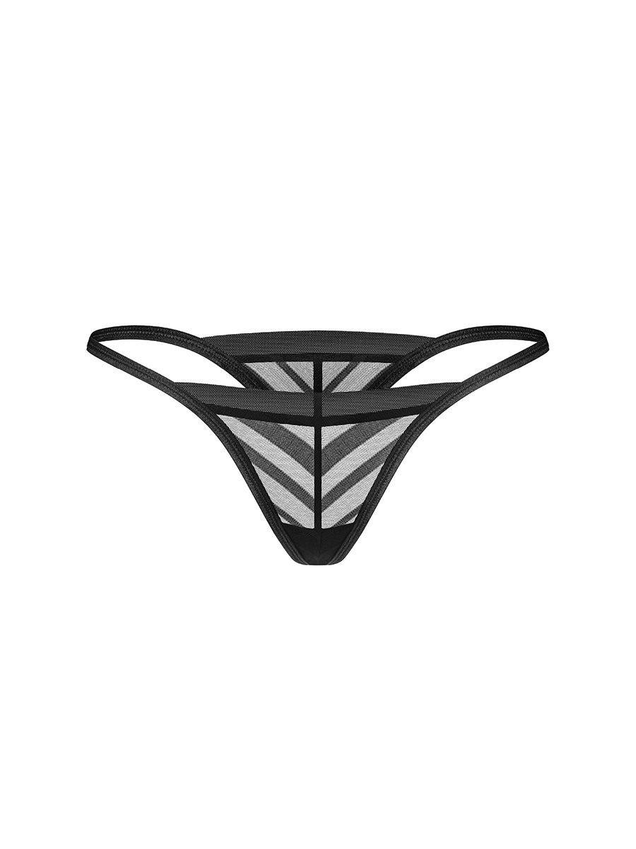 Lune Bellis Black Mesh Thong