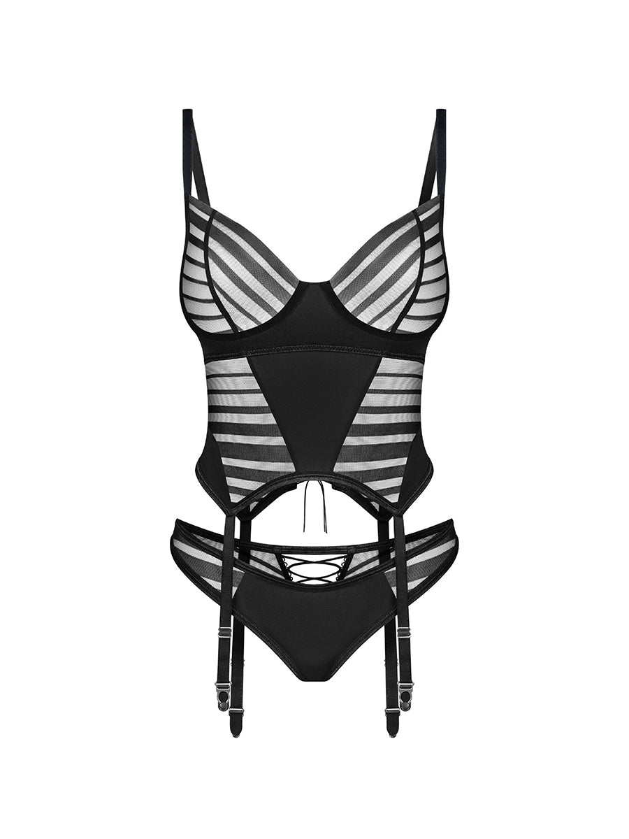 Lune Bellis Corset and Thong - Black