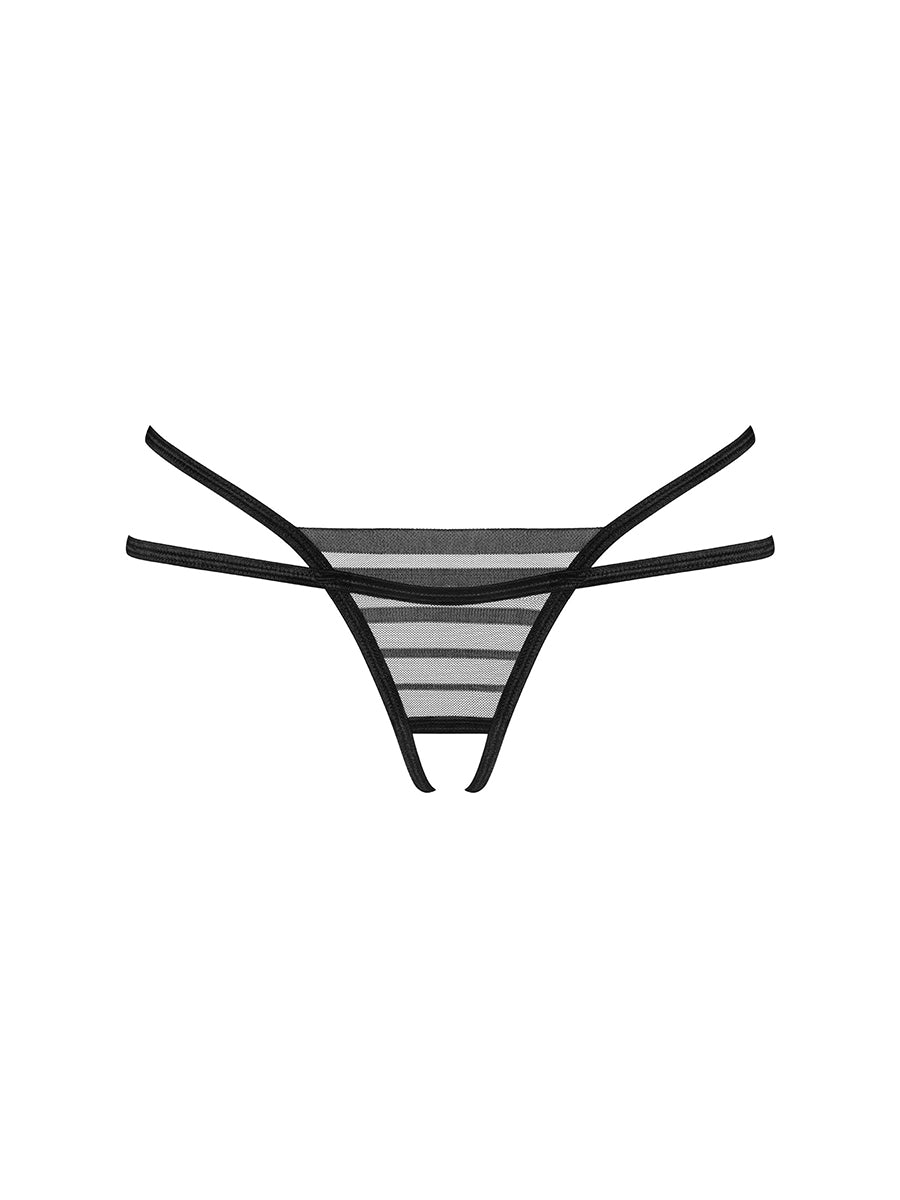 Lune Bellis Crotchless Thong - Black