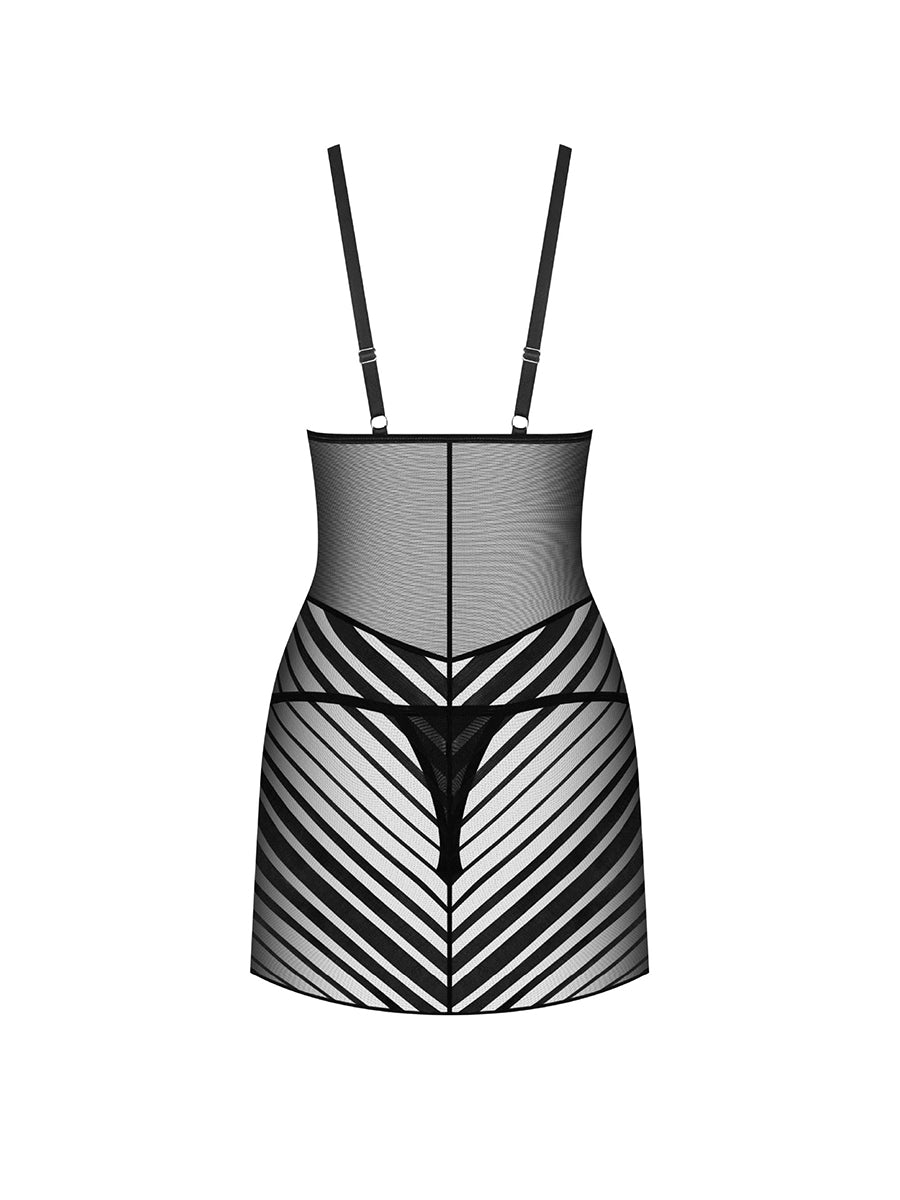 Lune Bellis Striped Chemise - Black