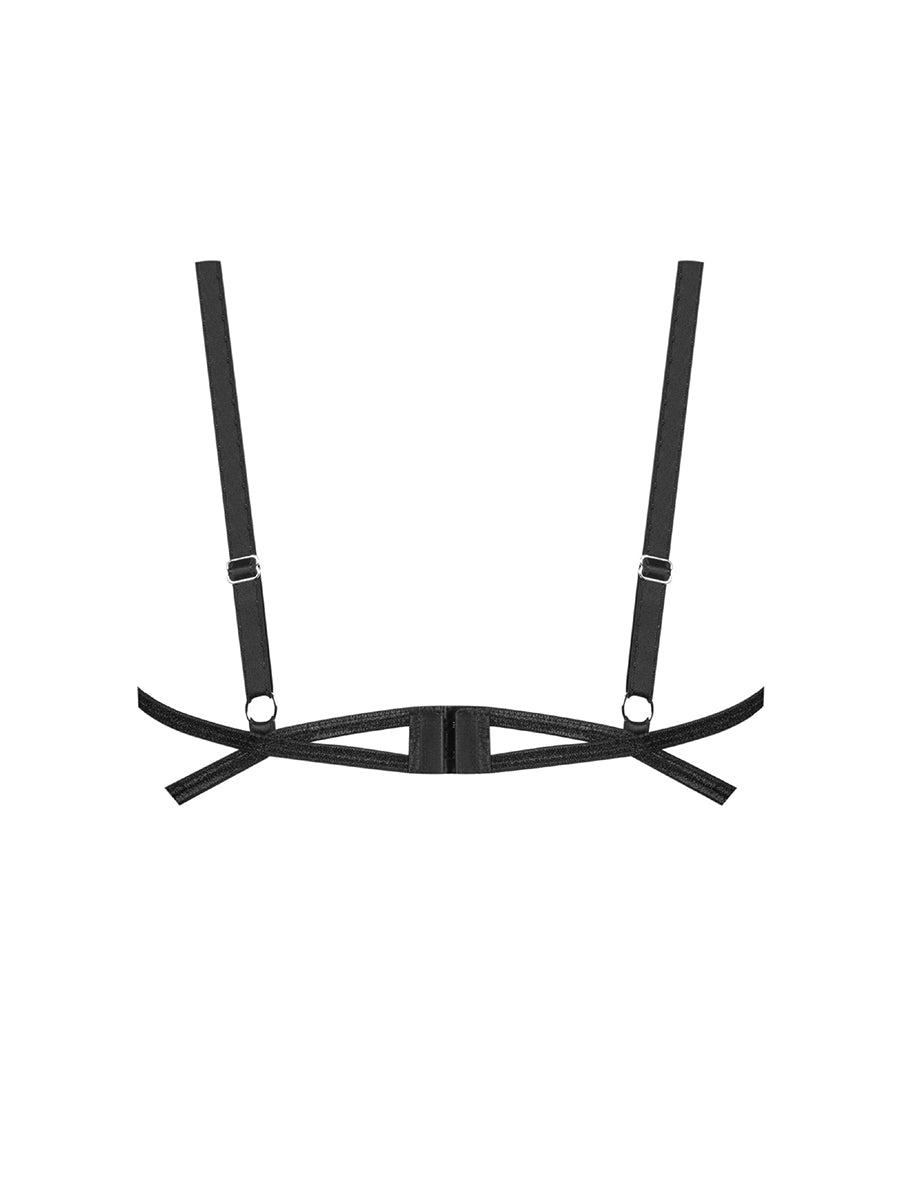 Lune Bellis Transparent Striped Bra - Black