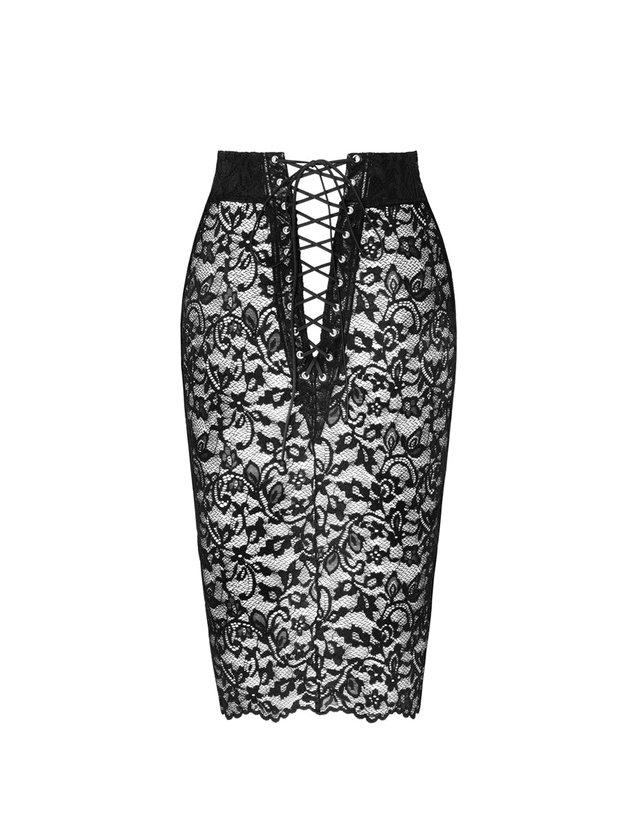 Ambivalence Lace Up Midi Skirt