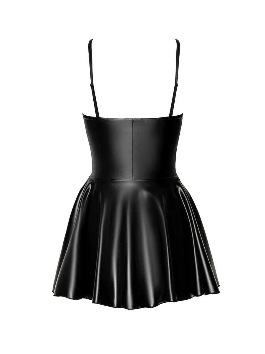 Dreamer Wetlook Corset Mini Dress with Front Zipper