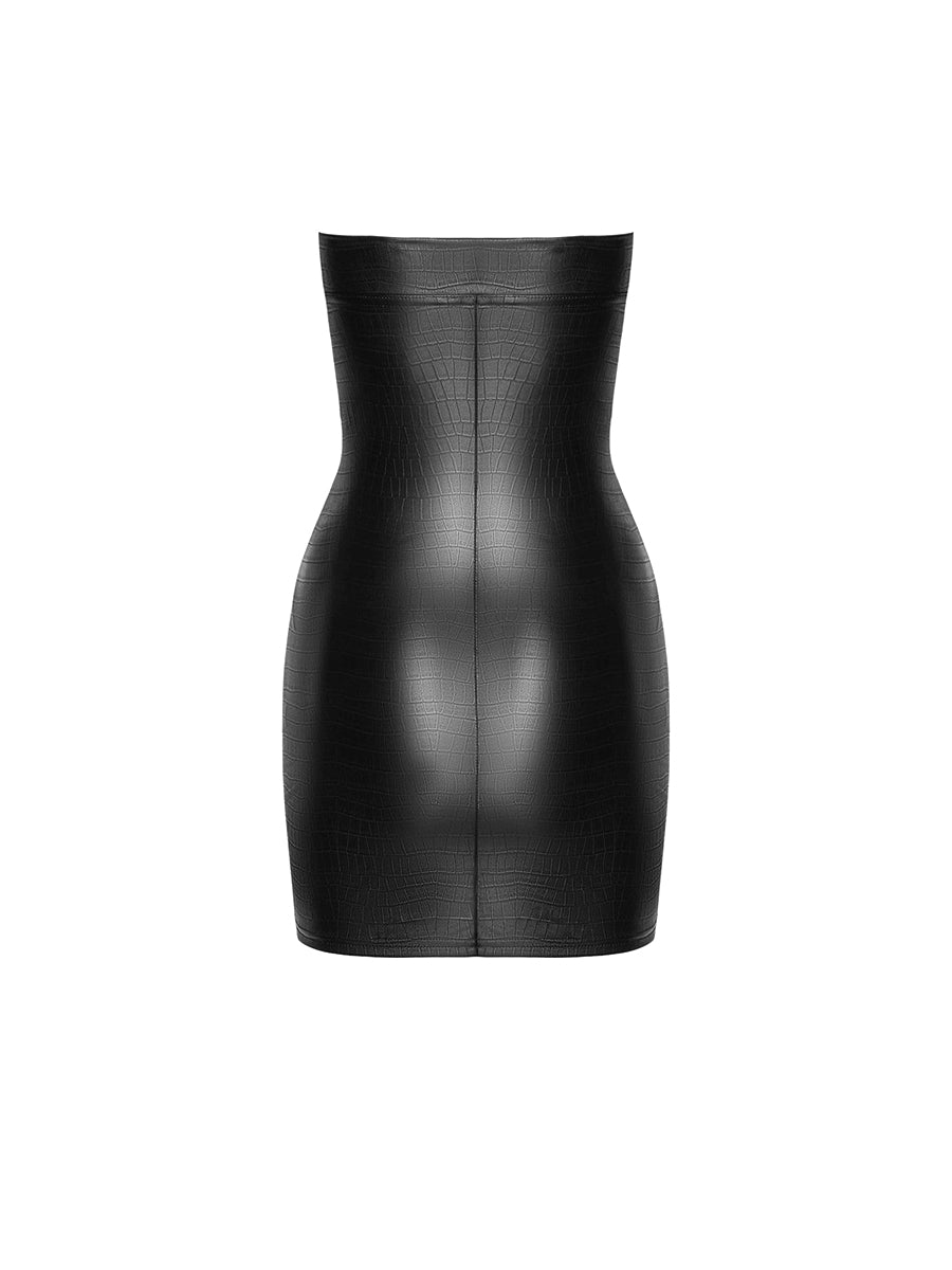 Wild Crocodile Printed Wetlook Mini Dress