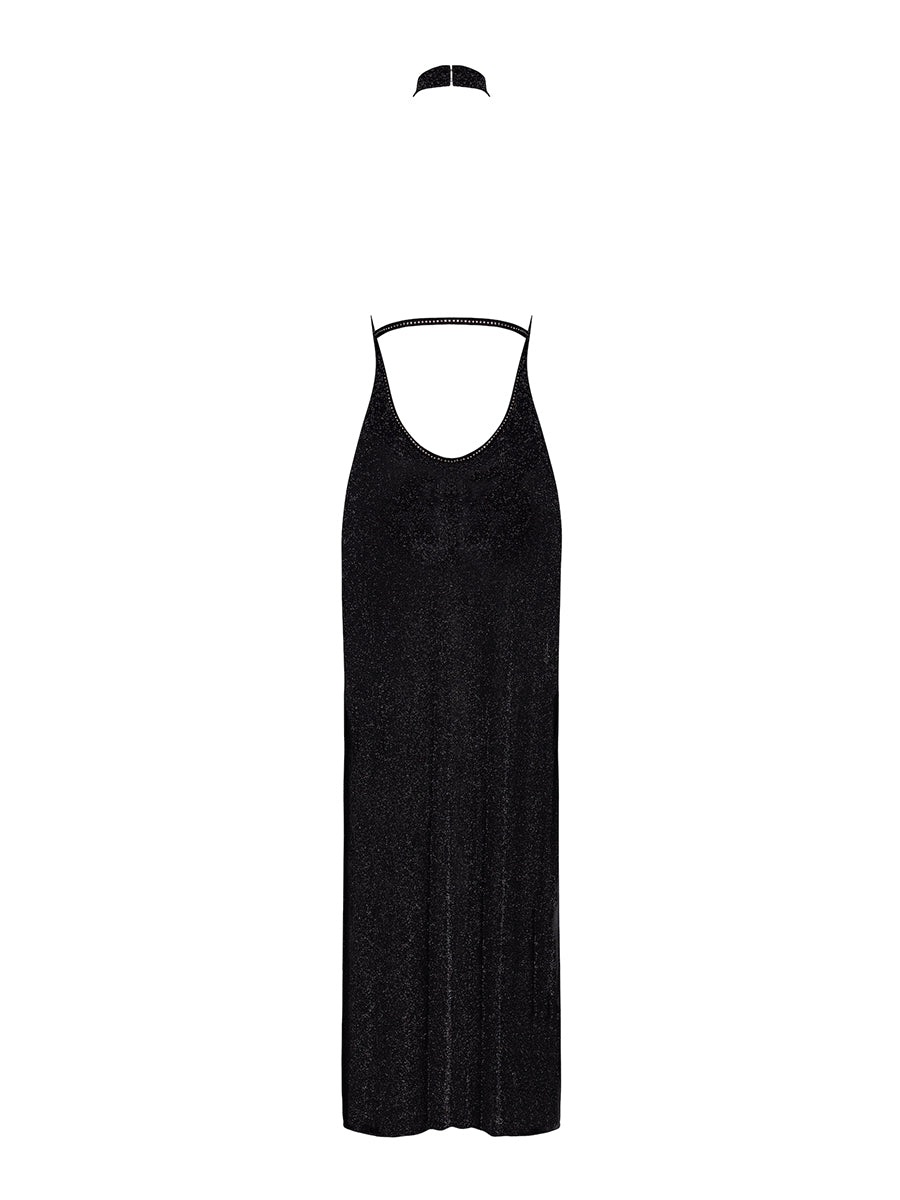 Onyx Twin-slit Long Dress