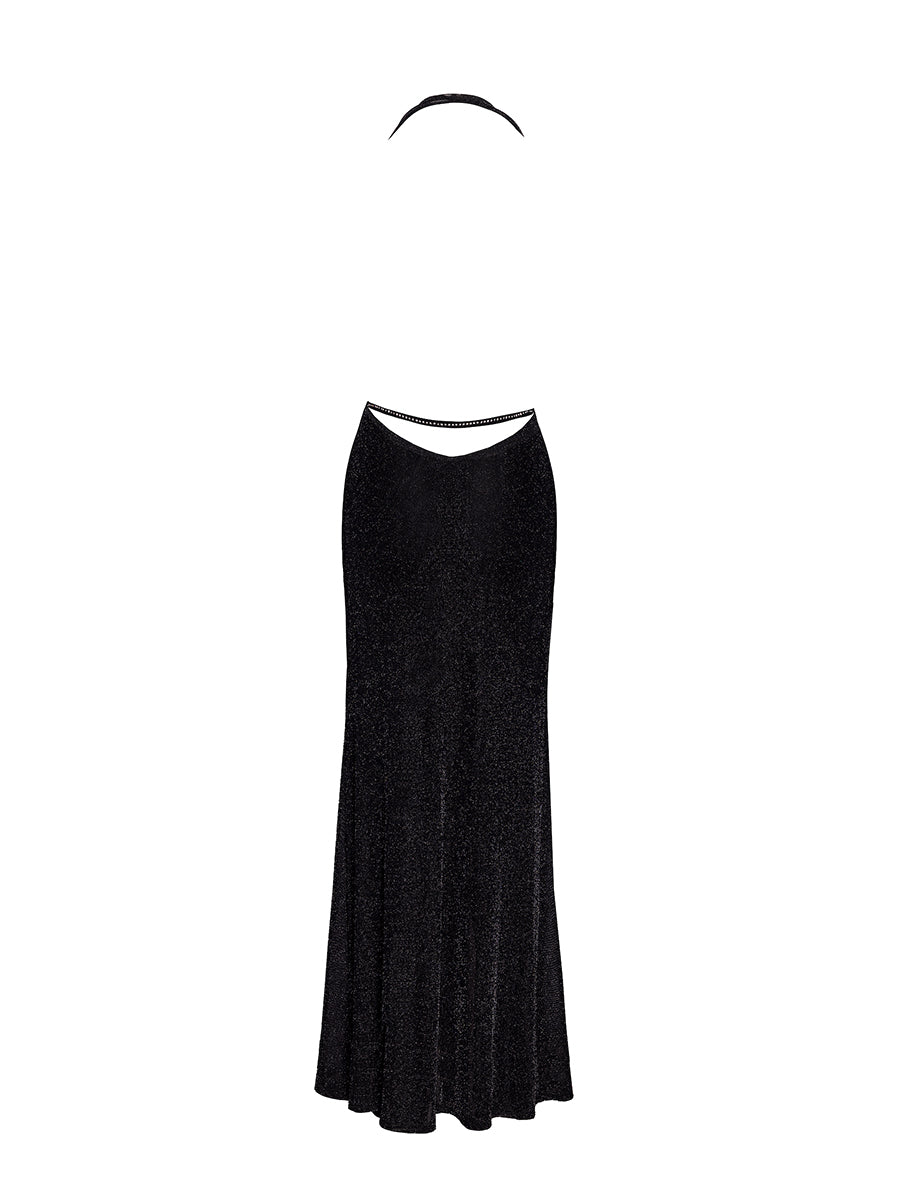 Onyx Liquid Long Dress