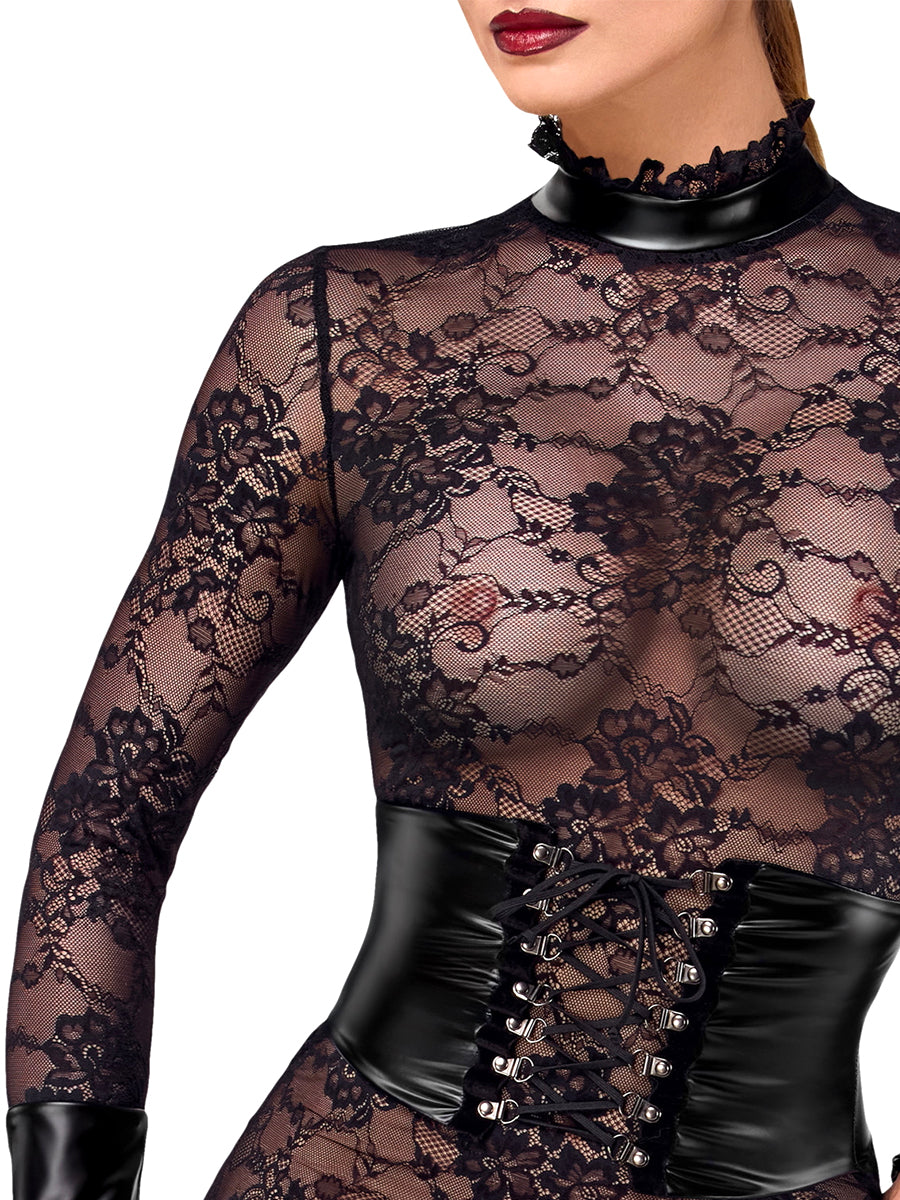Noirelle Lace Corset Midi Dress