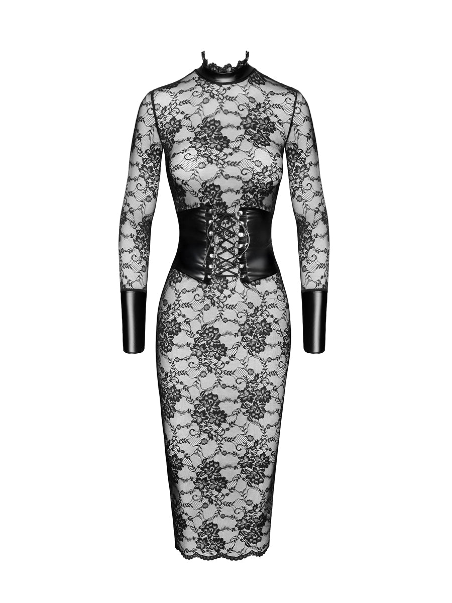 Noirelle Lace Corset Midi Dress