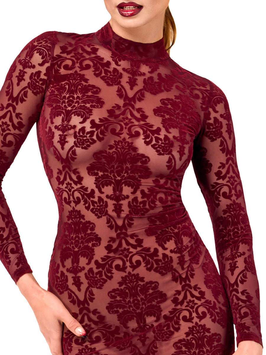 Sophisticated dark midi dress by Noir Handmade, embodying regal elegance and commanding power