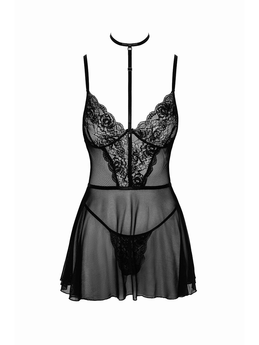 KISS249 First Kiss Babydoll and Choker - Black