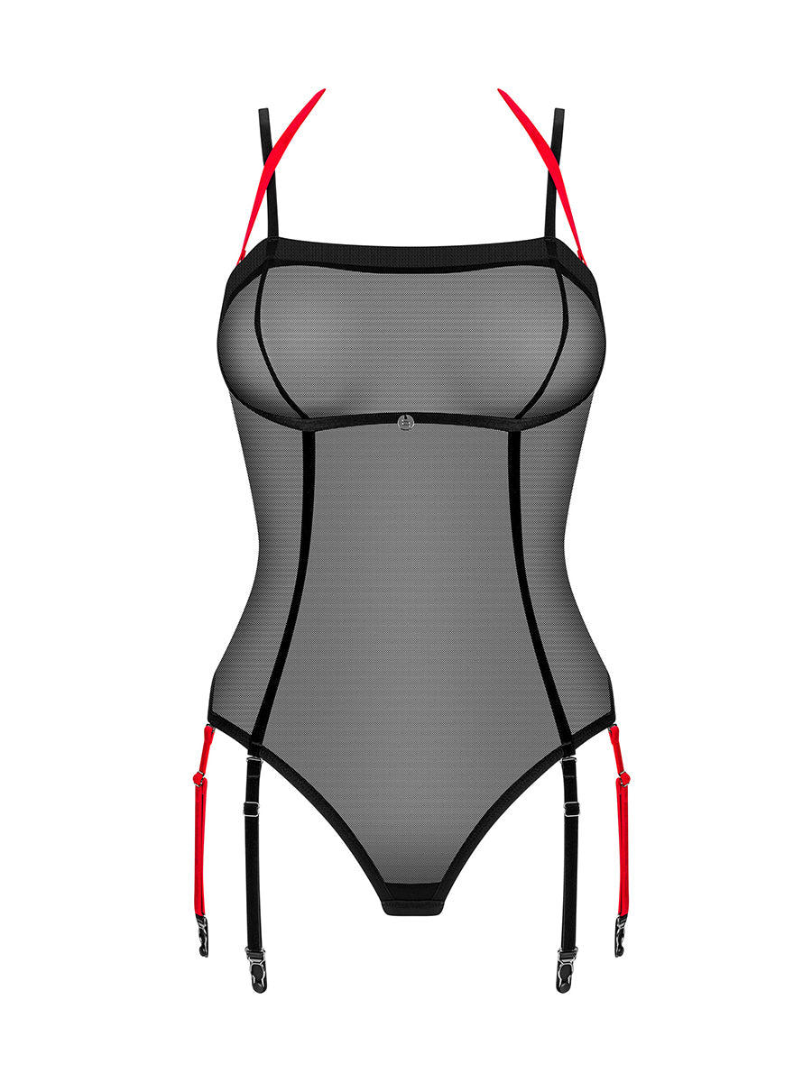 Glandez Teddy with Detachable Garter Straps - Black