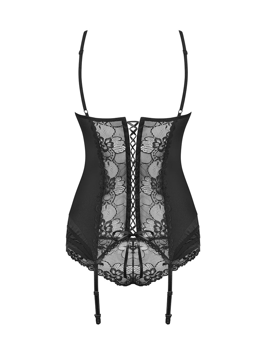 Heartina Sensual Corset & Panties - Black