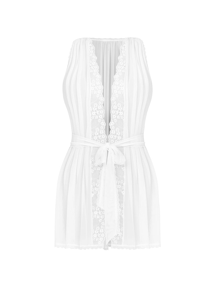 Heavenlly See-through Peignoir - White