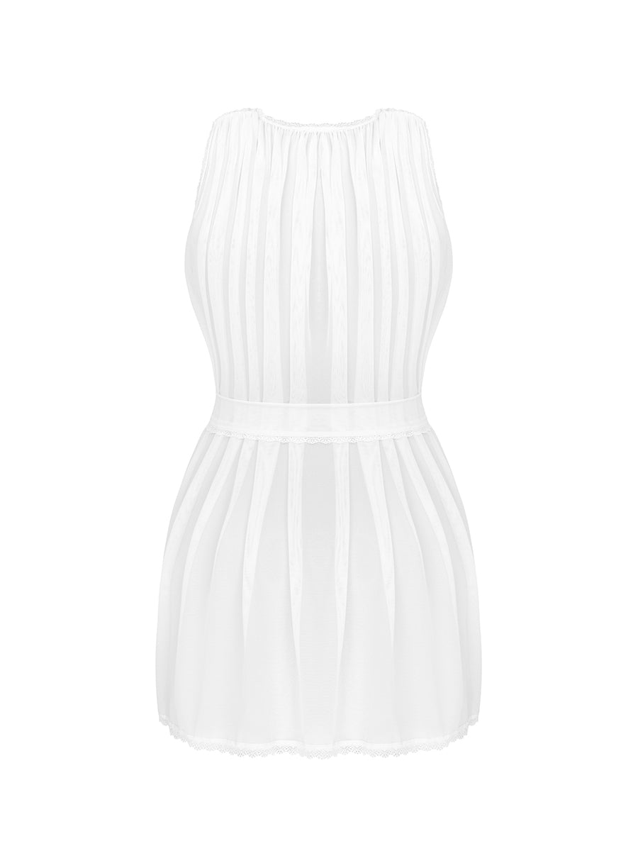 Heavenlly See-through Peignoir - White