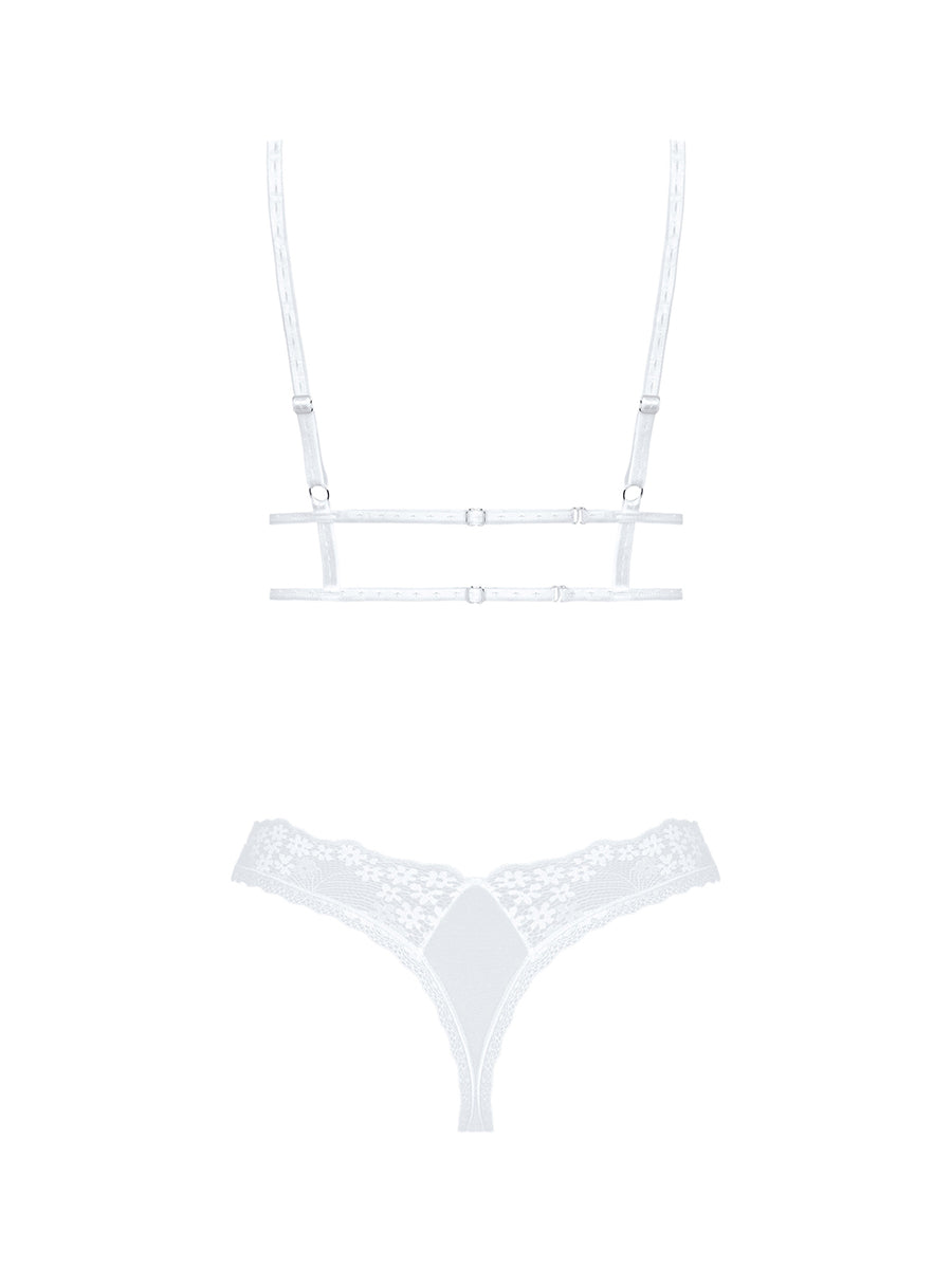 Heavenlly Lingerie Set: Bra & Thong - White