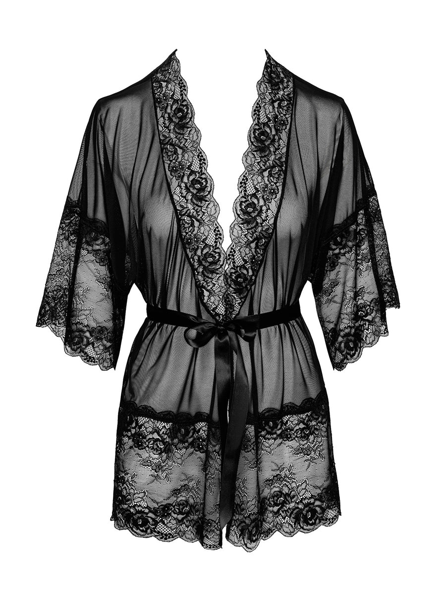 KISS245 Midnight Kiss Negligee - Black
