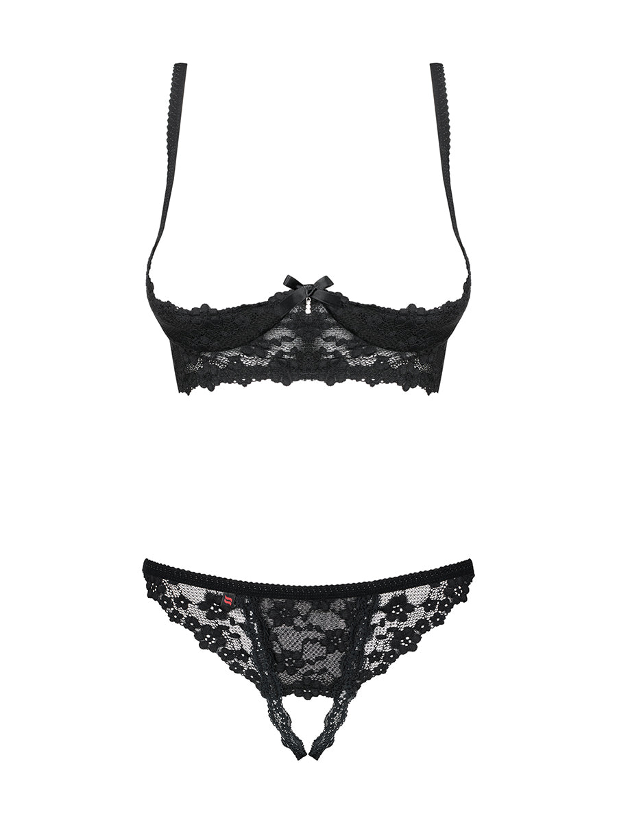 Letica Black Spicy Cupless Lingerie Set