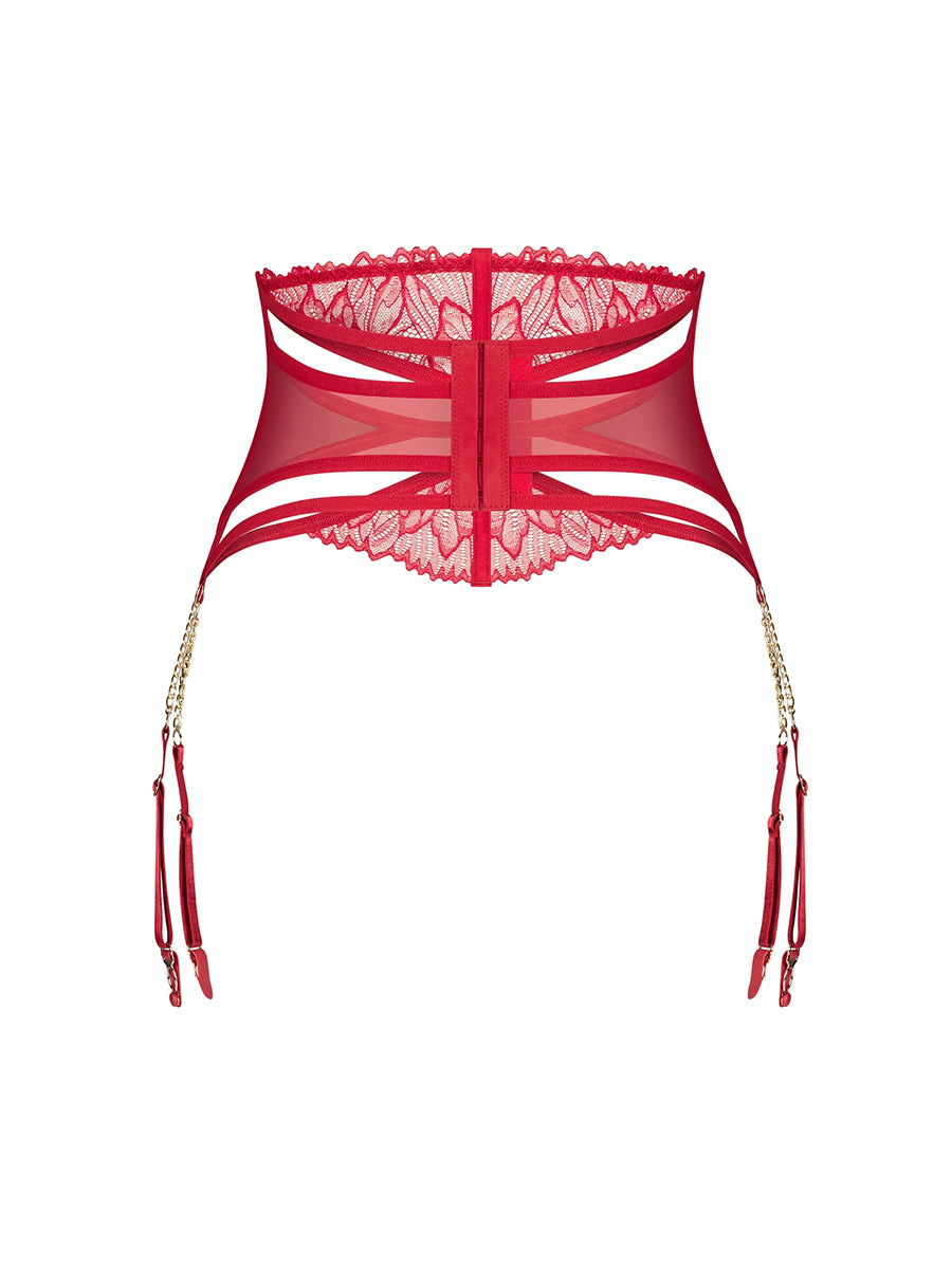 Matildea Red Garter Belt with Cutouts