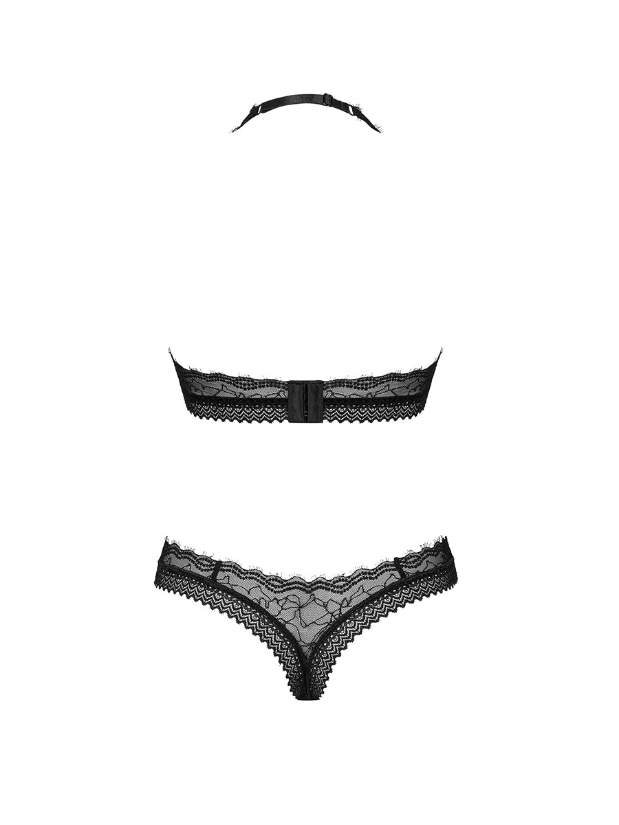 Medilla Black Lingerie Set: Bra & Thong