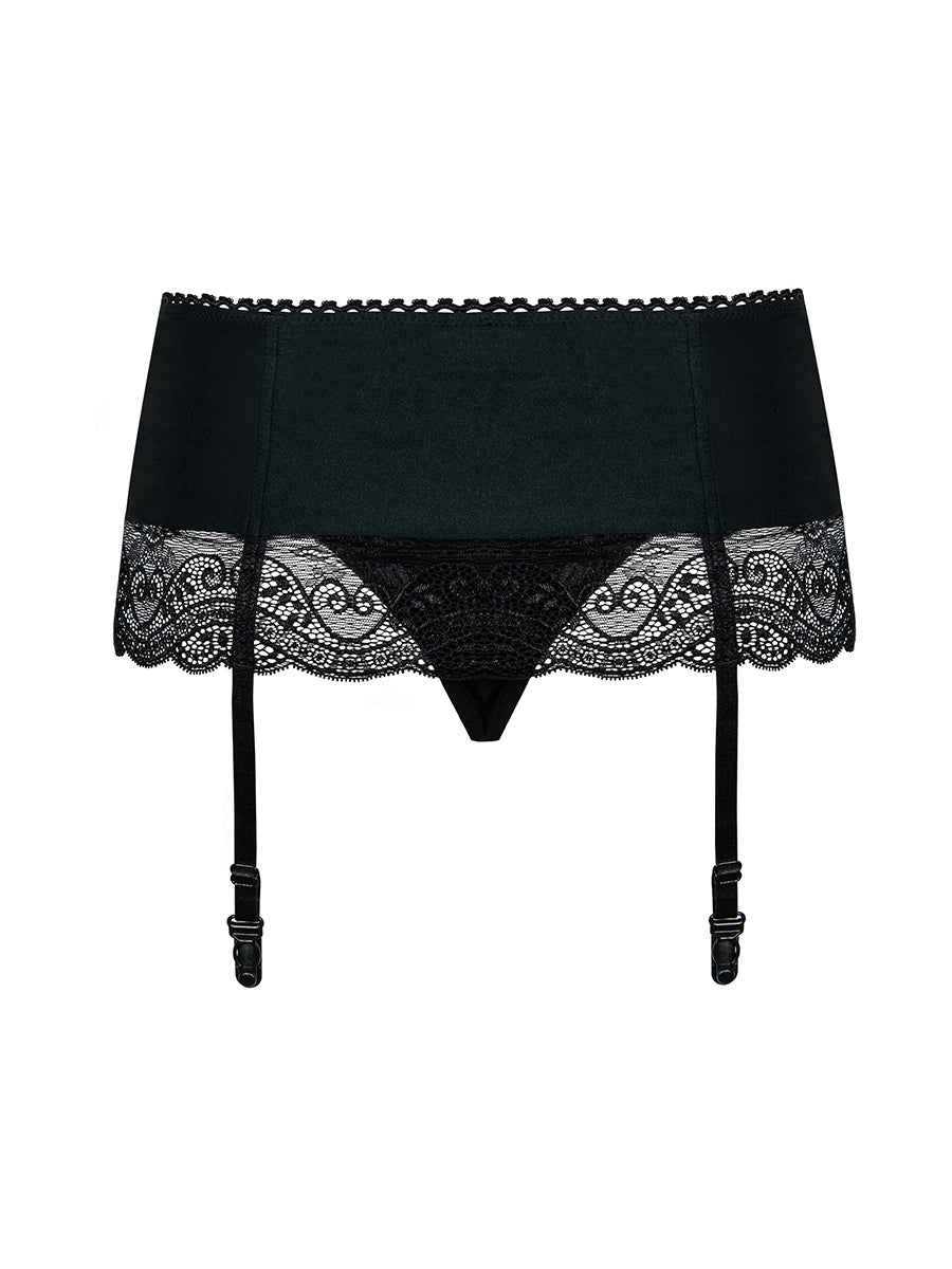 Miamor Black Sexy Garter Belt & Thong