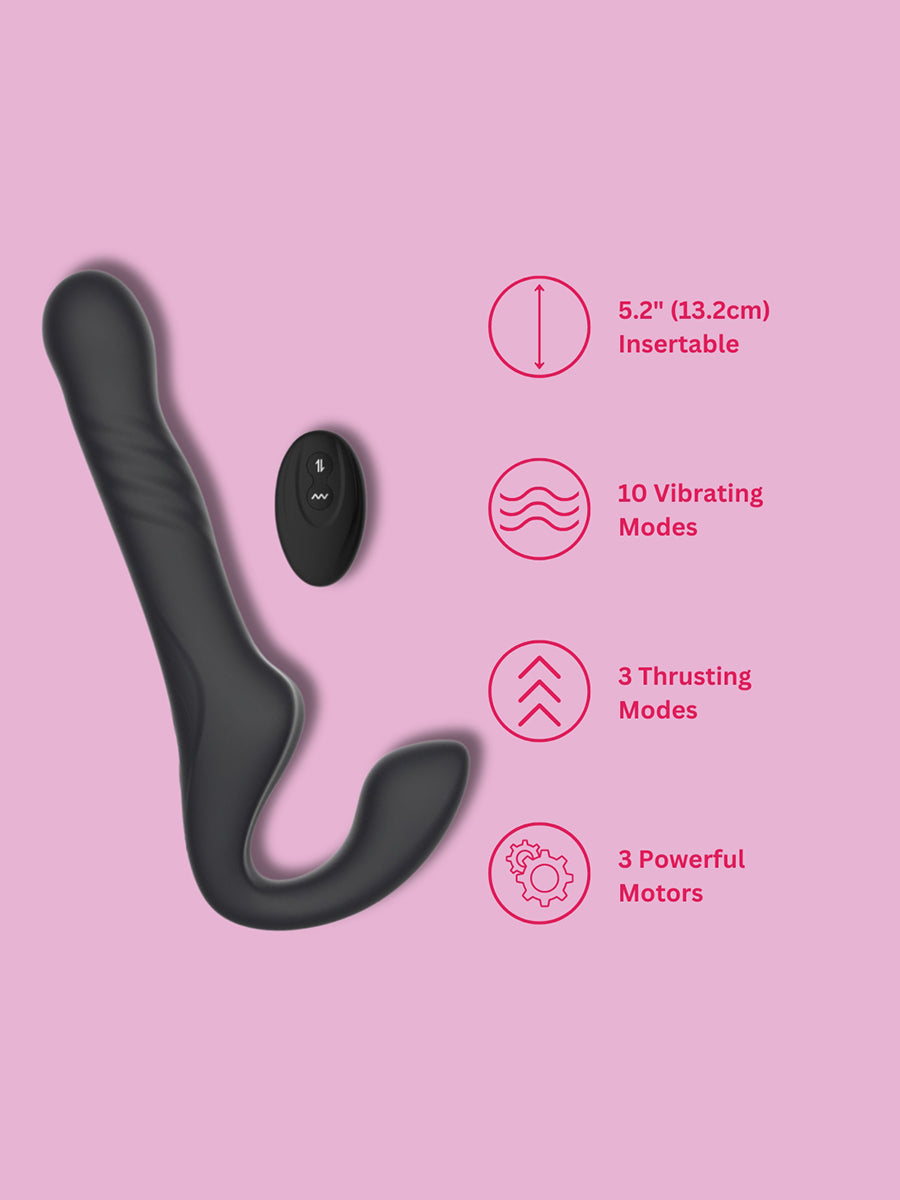 Surge Remote Thrusting & Vibrating Strapless Strap On