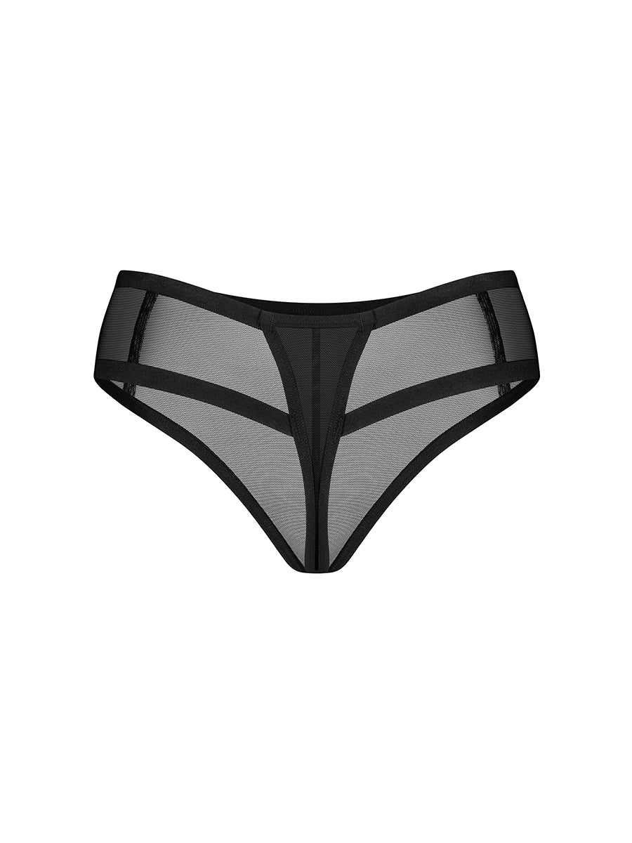 Nuites Transparent Double Thong - Black