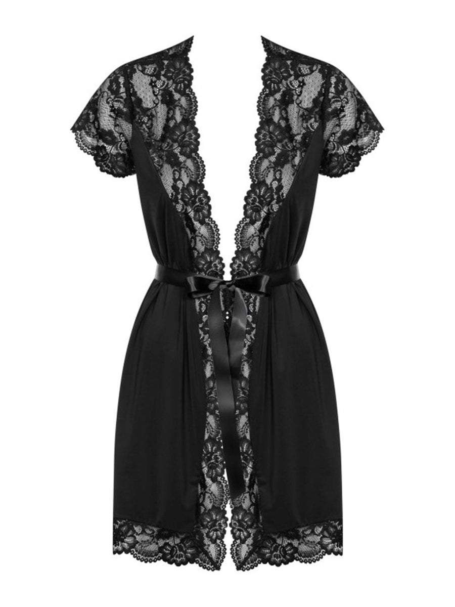 810-PEI Elegant Black Peignoir