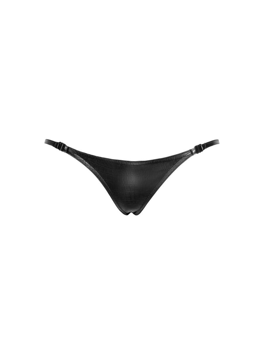 Wild Crocodile Wetlook Thong with Double Opening