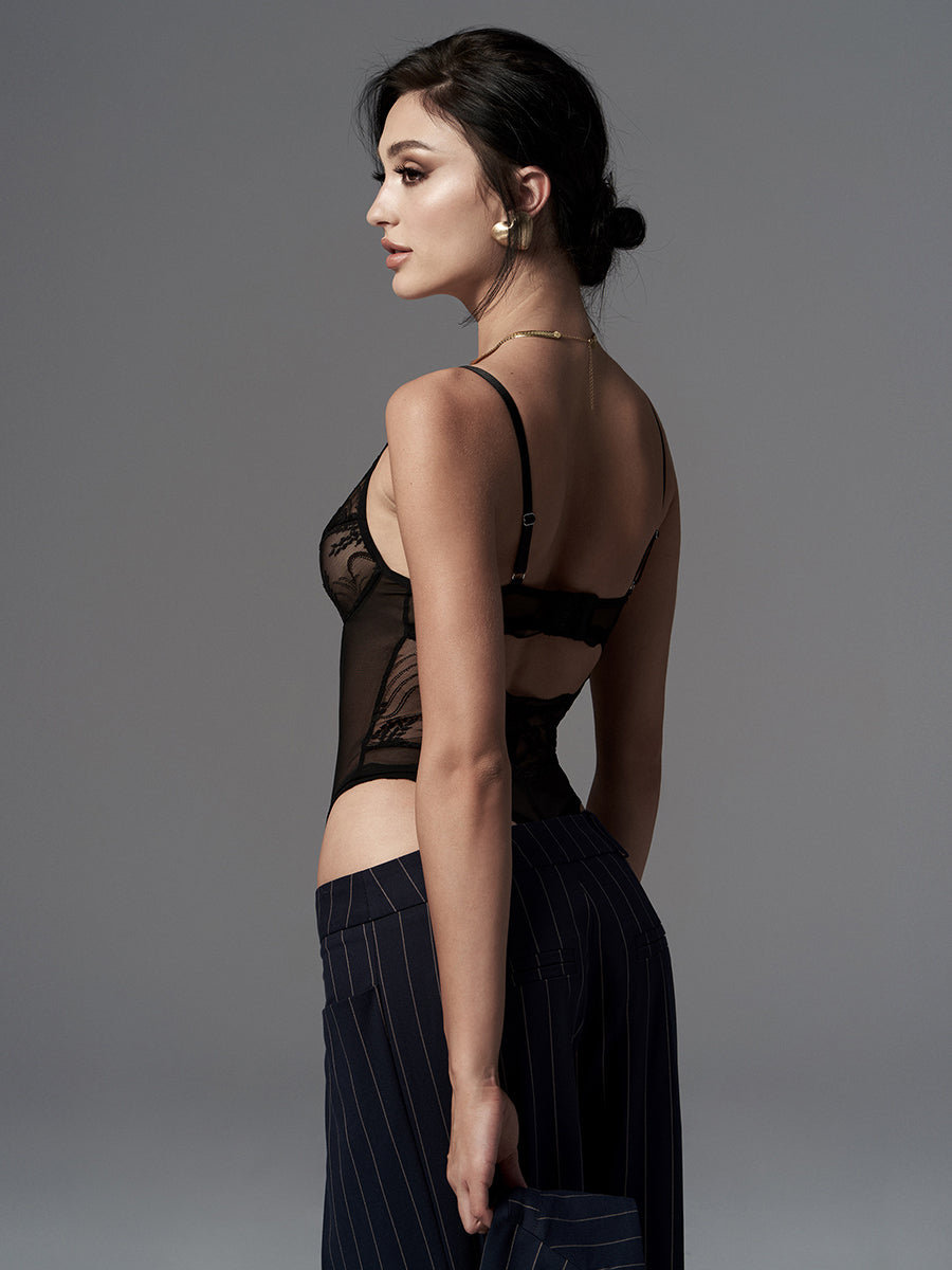 Perisia Crotchless Teddy - Black