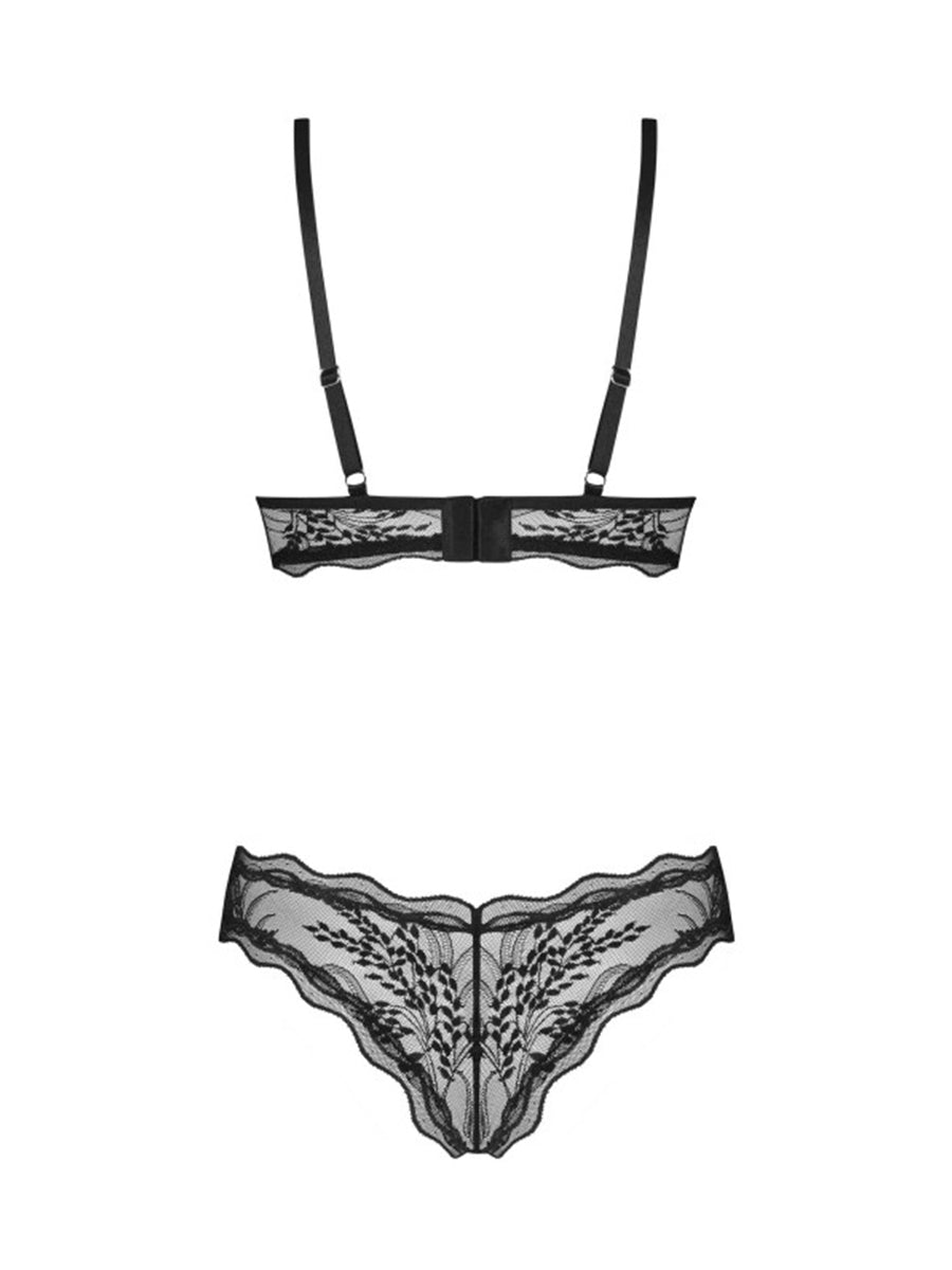 Perisia 2 Pieces Lingerie Set - Black