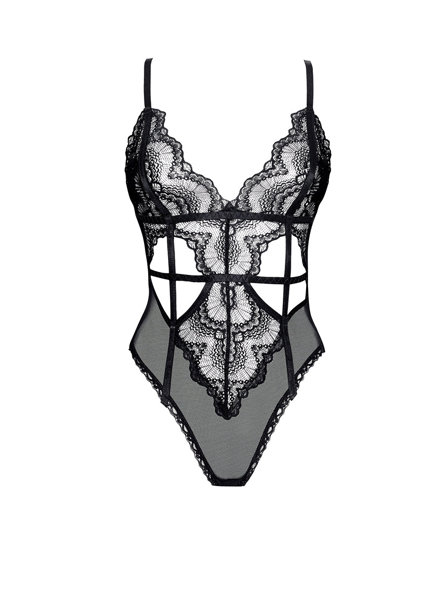 Peyton Lace and Mesh Bodysuit
